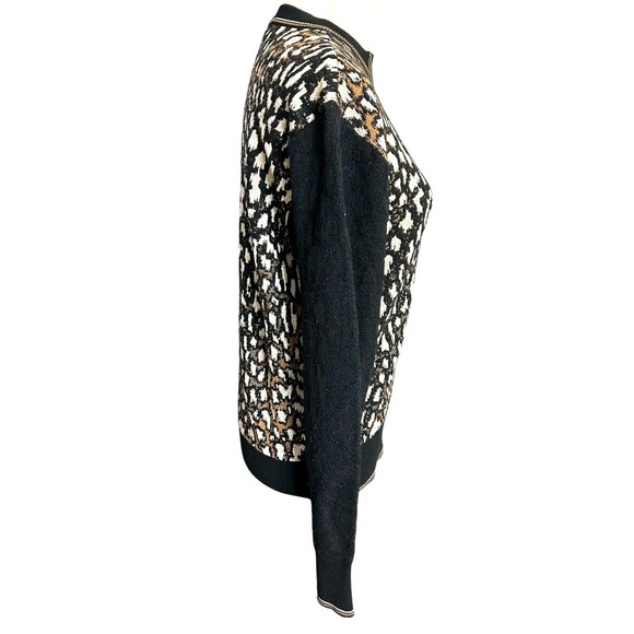 Vintage R Martegani Womens Wool Blend Animal Print Brown Black Sweater Italy M ? - Picture 7 of 11